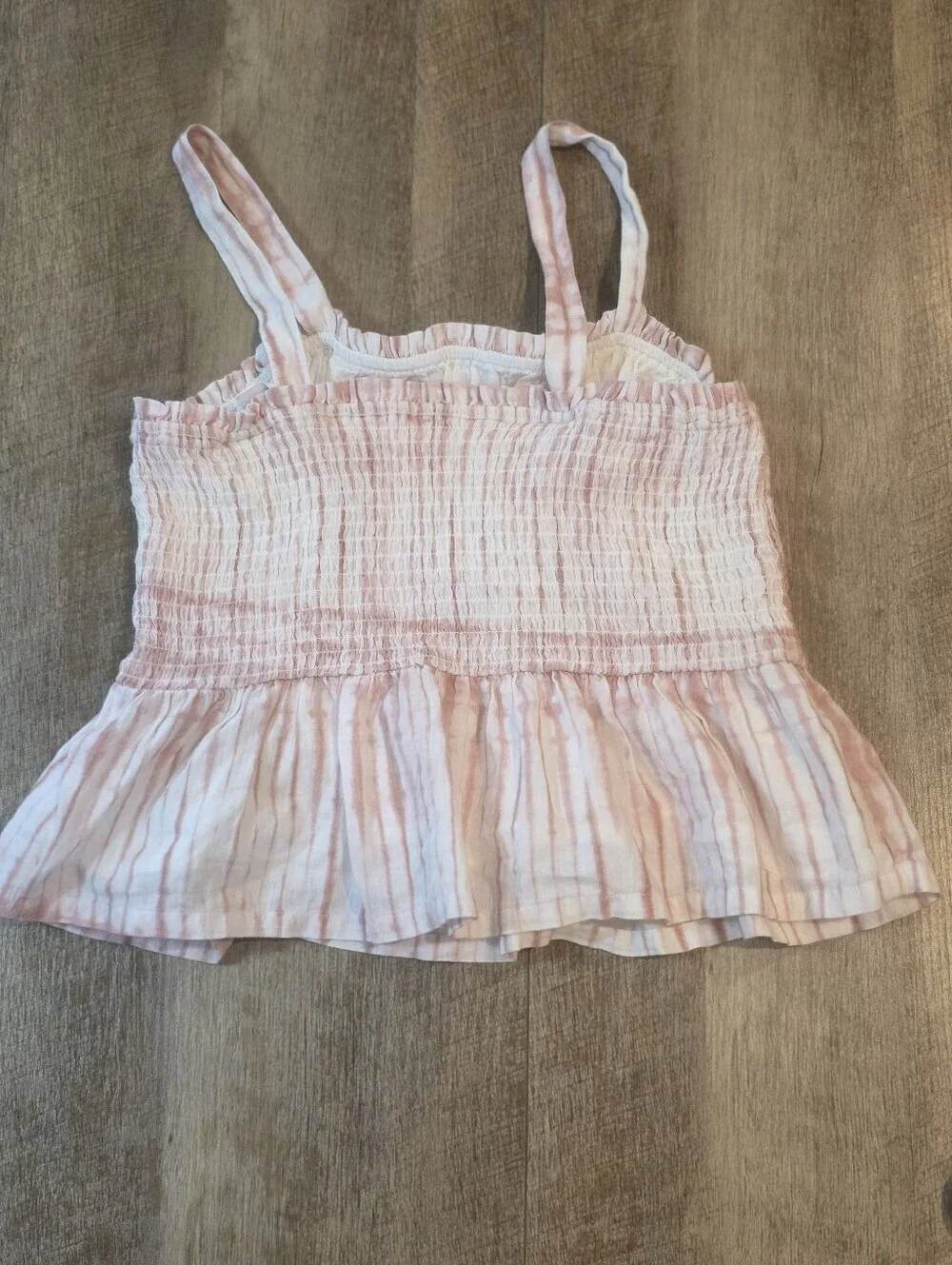 Gap Teen-Pink Tie-Dye Smocked Ruffle Tank Top. Girls Size 18-20. NWT